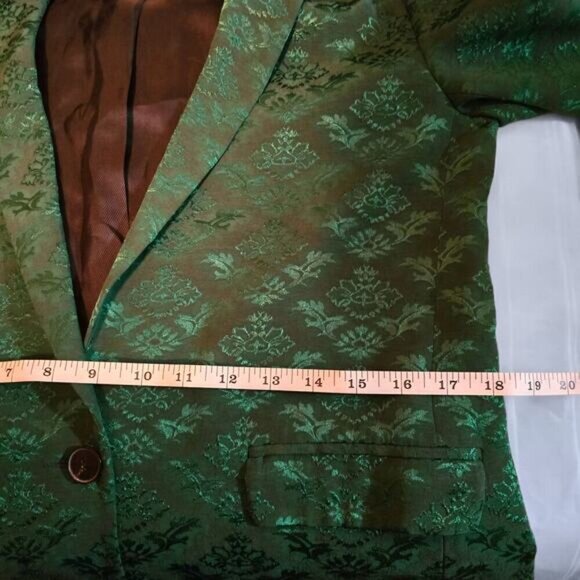 Sandro Floral Jacquard Jacket In Chlorophylle - Size 4 - Picture 9 of 11
